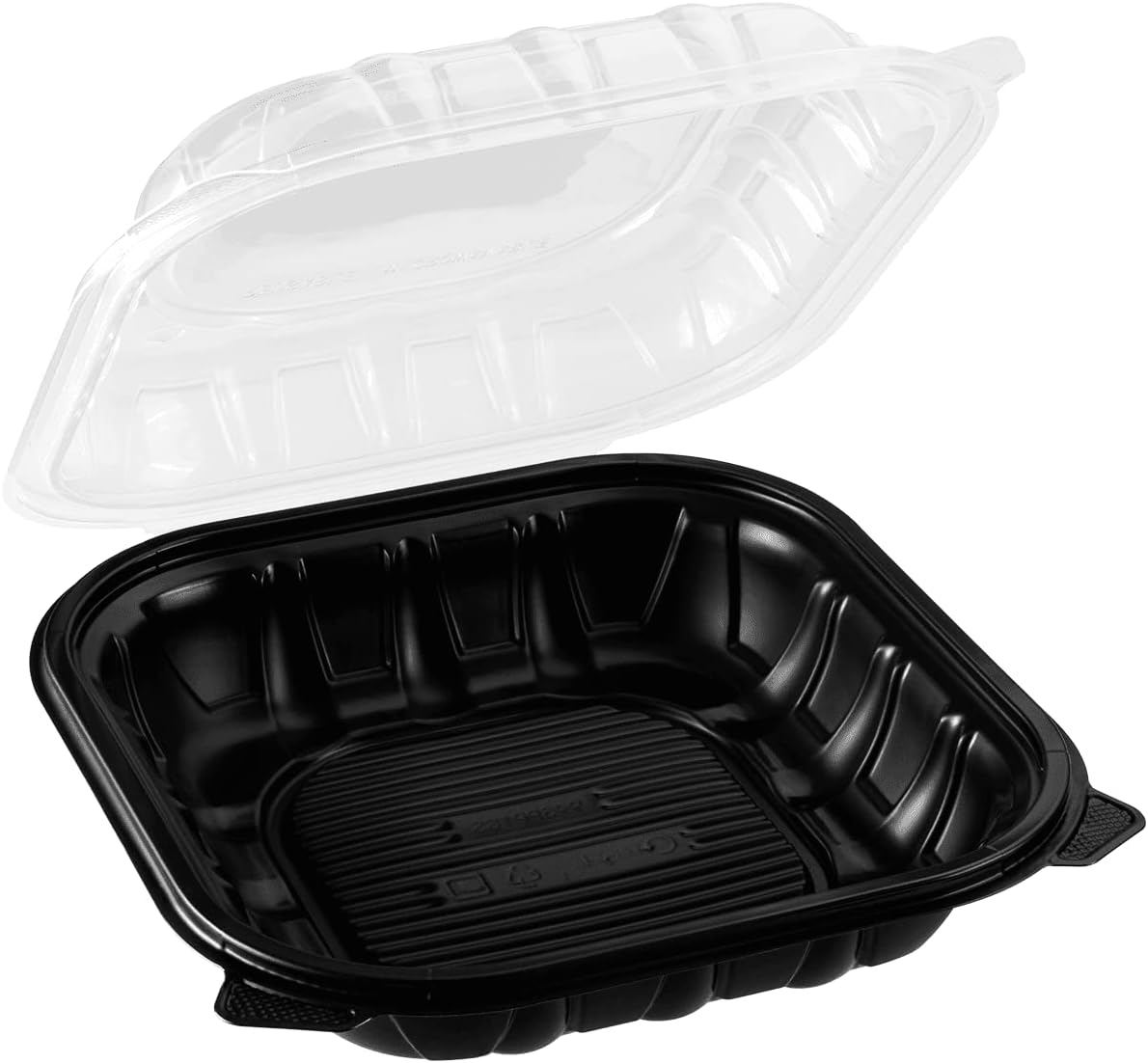 Karat 9"x9" Premium PP Hinged Container, Take Out Food Containers - 150/Case