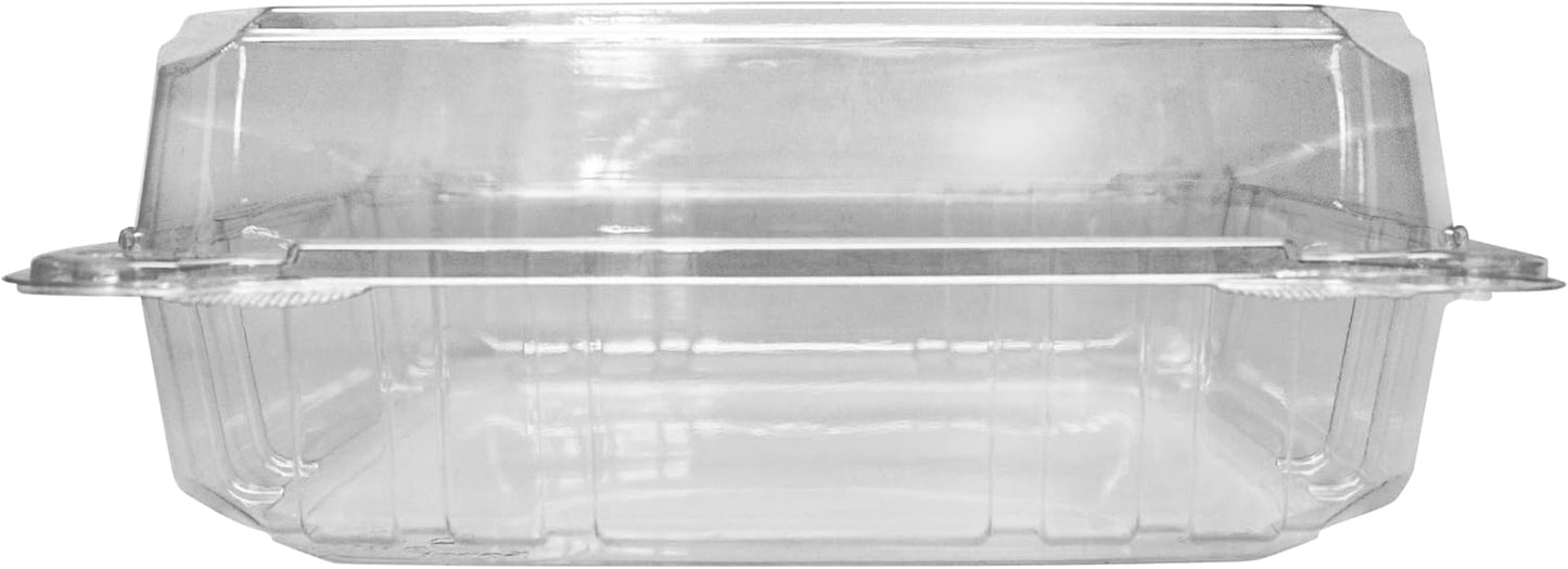 Karat 9"x9" Clear PET Hinged Food Containers - 200/CASE