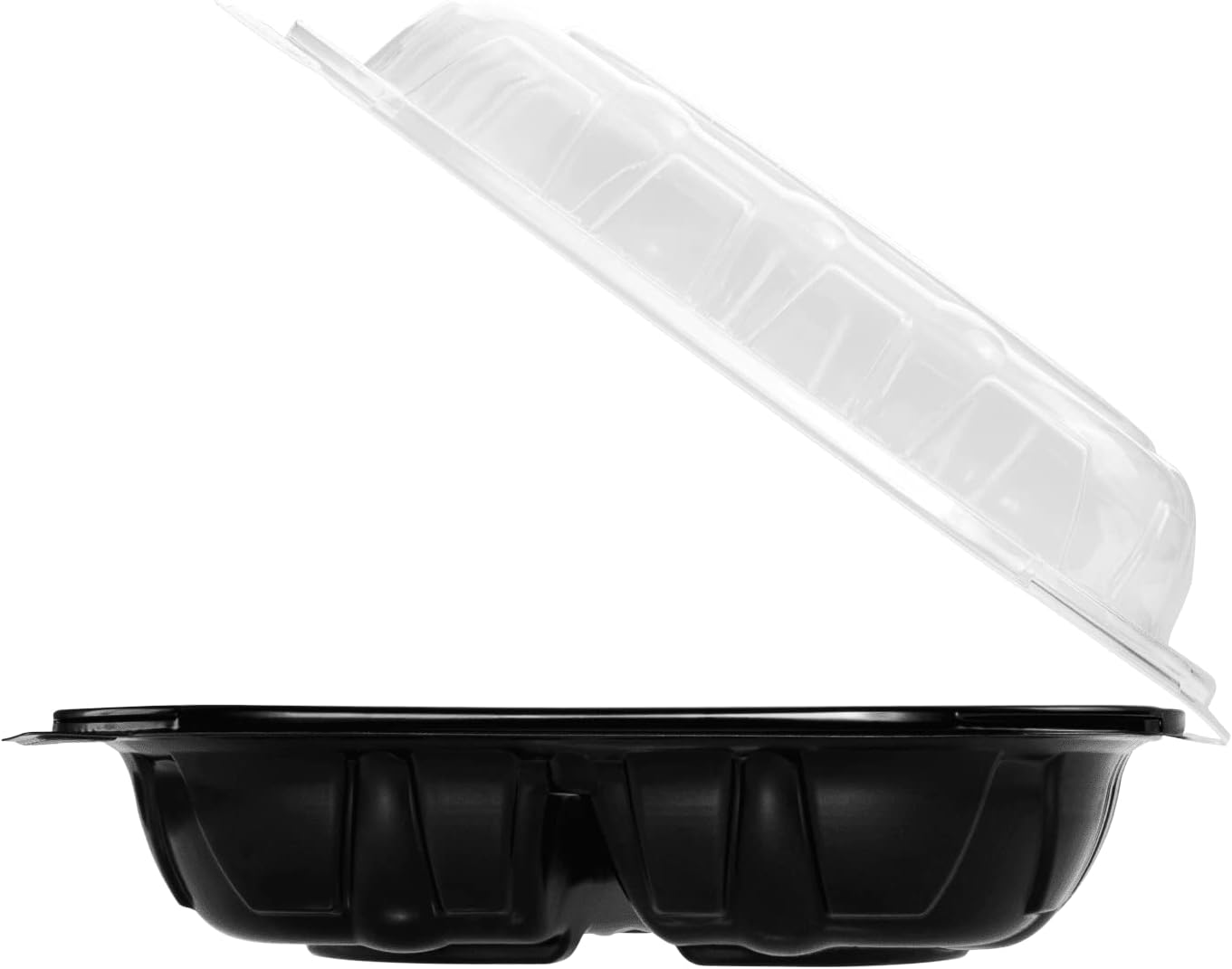 Karat 9"x9" (3-Compartments) Premium PP Hinged Container, Take Out Food Containers - 150/Case