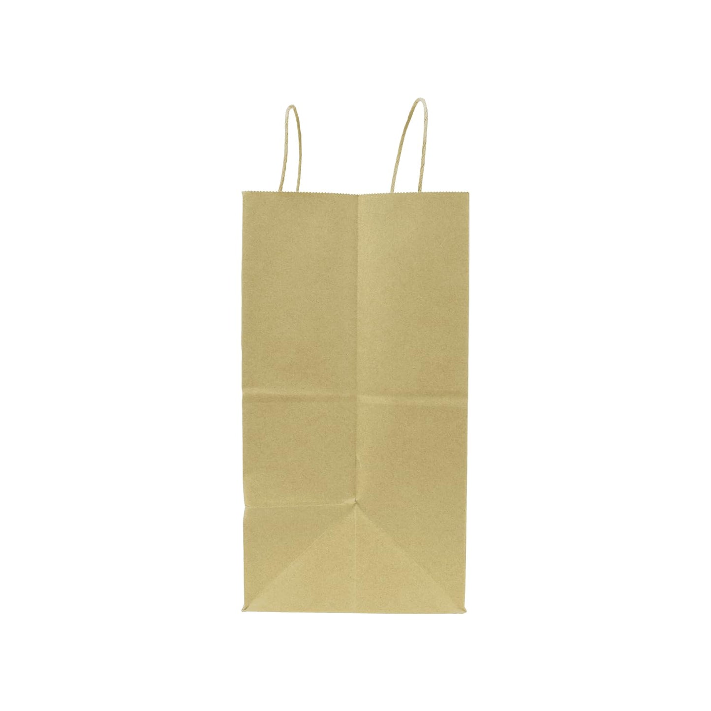 MEDIUM 12.2"x14"x7.5" Natural Brown Paper Shopping Bag with Handles - 250/CS