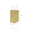 MINI 8.1"x10.6"x4.5" Brown Paper Shopping Bag 250/CS