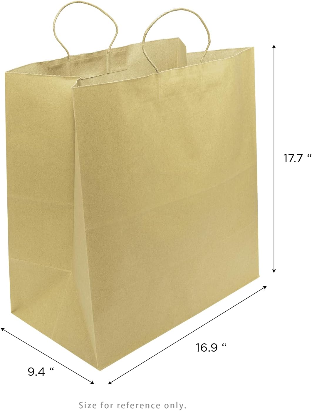 X-LARGE 16.9" x 17.7" x 9.4" Brown Paper Shopping Bag 150/CS