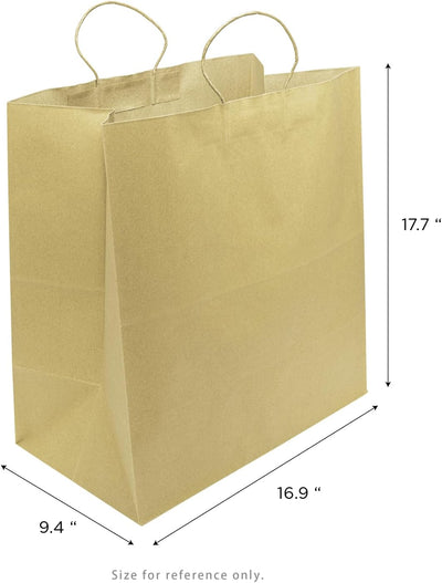X-LARGE 16.9" x 17.7" x 9.4" Brown Paper Shopping Bag 150/CS