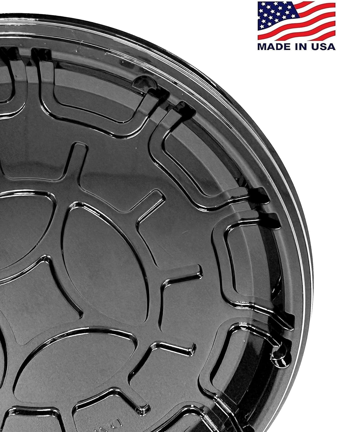 18" Round Black PETE Catering Tray 50/Case