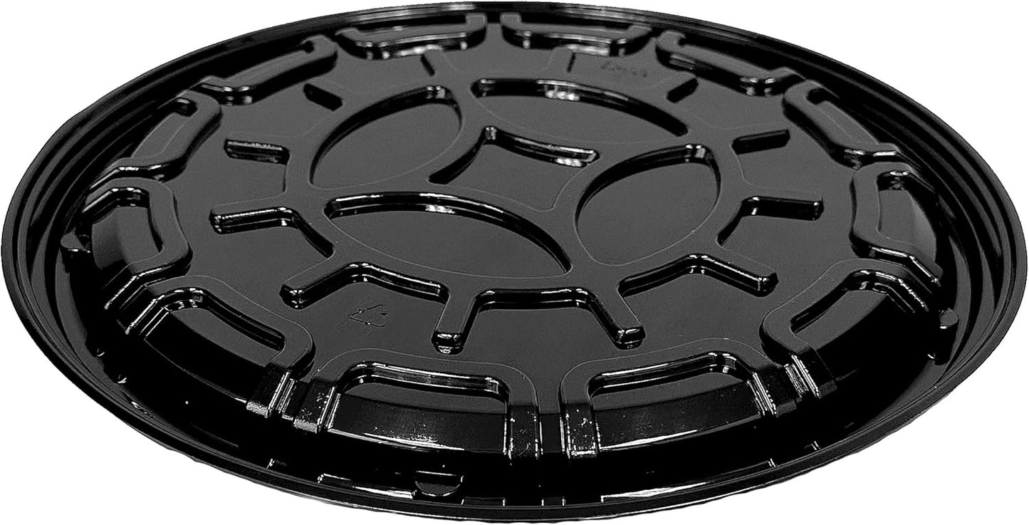 18" Round Black PETE Catering Tray 50/Case
