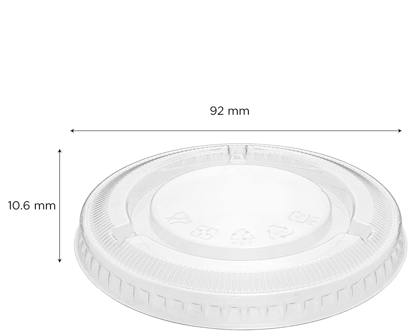 Flat Lid NO HOLE for 9 oz Clear Drinking Cup and 5 oz, 8oz Dessert cup 1000/Case
