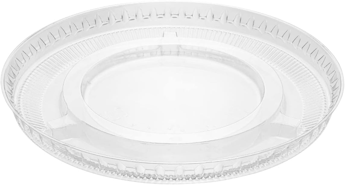 Flat Lid NO HOLE for 9 oz Clear Drinking Cup and 5 oz, 8oz Dessert cup 1000/Case