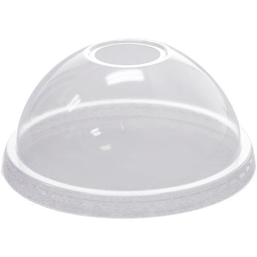 Dome Lid With HOLE for 9 oz Clear Drinking Cup & 5oz - 8oz Dessert Cup 1000/Case