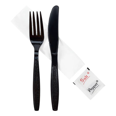 Heavy-Weight Black Cutlery Kit 5 Pieces PS - 250/Case