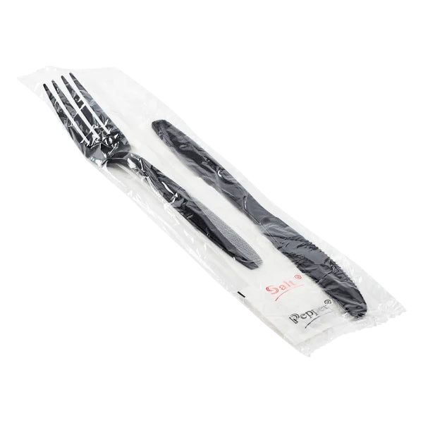 Heavy-Weight Black Cutlery Kit 5 Pieces PS - 250/Case