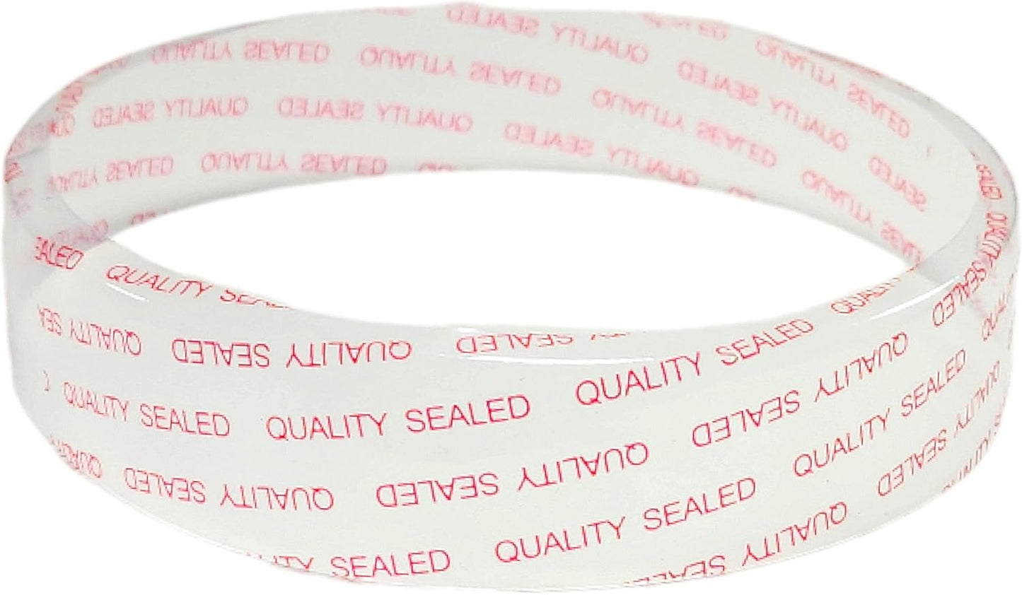 Clear w/Red Safety Print 4.75" x 1" Heat Shrink Deli Container Bands 5000/CS