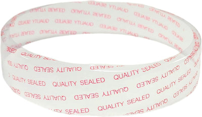 Clear w/Red Safety Print 4.75" x 1" Heat Shrink Deli Container Bands 5000/CS