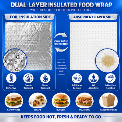 14" x 16" Insulated Foil Sandwich Wrap Sheets