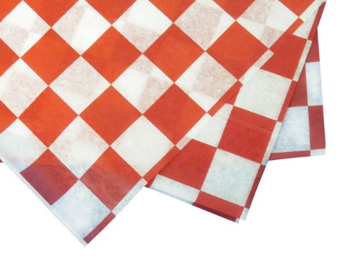 12" x 12" RED Checkered Waxed Paper Sandwich Wrap Sheets 1000/PACK