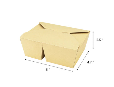 48 oz 2-Compartment Kraft Takeout Containers