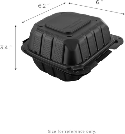 KARAT 6x6x3 Black Mineral Filled Clamshell Hinged Container 400/CS