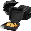 KARAT 6x6x3 Black Mineral Filled Clamshell Hinged Container 400/CS