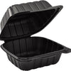 KARAT 6x6x3 Black Mineral Filled Clamshell Hinged Container 400/CS
