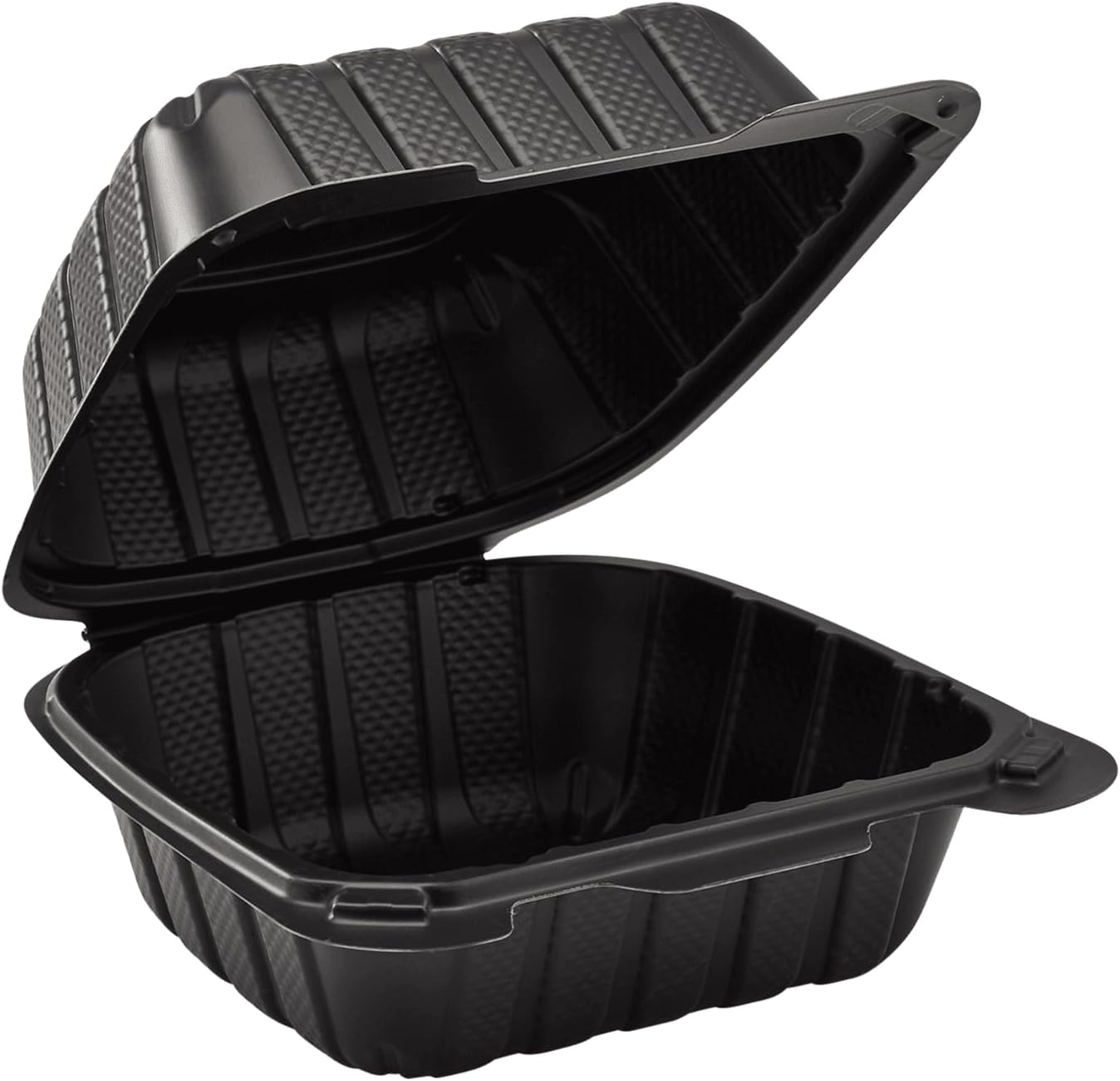 KARAT 6x6x3 Black Mineral Filled Clamshell Hinged Container 400/CS