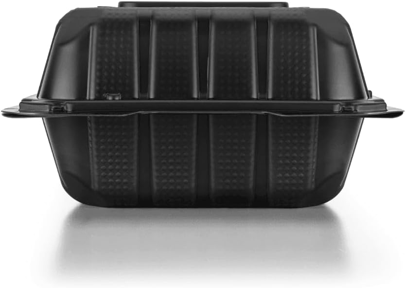KARAT 6x6x3 Black Mineral Filled Clamshell Hinged Container 400/CS