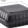 KARAT 8x8x3 Medium Black Mineral Filled Clamshell Hinged Container 200/CS
