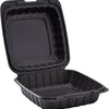KARAT 8x8x3 Medium Black Mineral Filled Clamshell Hinged Container 200/CS