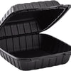KARAT 8x8x3 Medium Black Mineral Filled Clamshell Hinged Container 200/CS