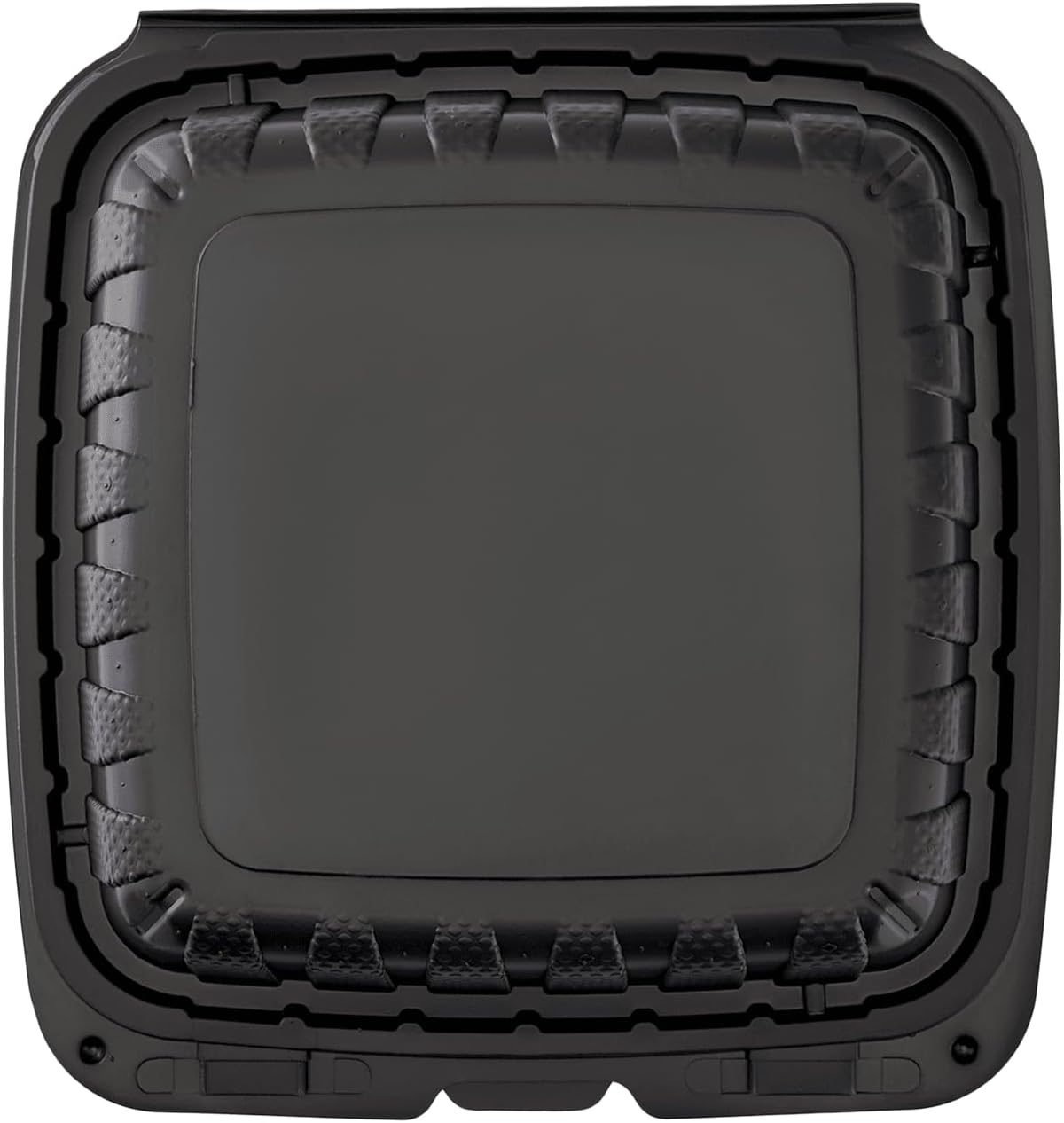 KARAT 8x8x3 Medium Black Mineral Filled Clamshell Hinged Container 200/CS