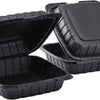 KARAT 8x8x3 Medium Black Mineral Filled Clamshell Hinged Container 200/CS