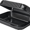 KARAT 9x6x3 Large Black Mineral Filled Clamshell Hinged Container 250/Case
