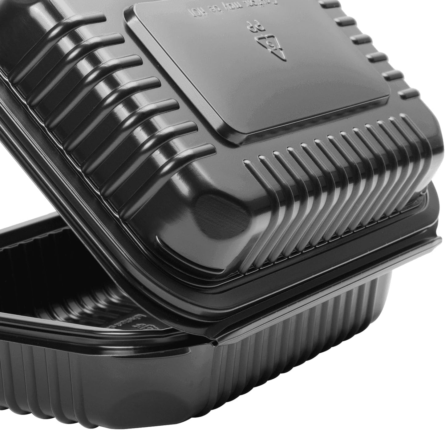KARAT 9x6x3 Large Black Mineral Filled Clamshell Hinged Container 250/Case