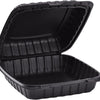 KARAT 9x9x3 Large Black Mineral Filled Clamshell Hinged Container 120/CS
