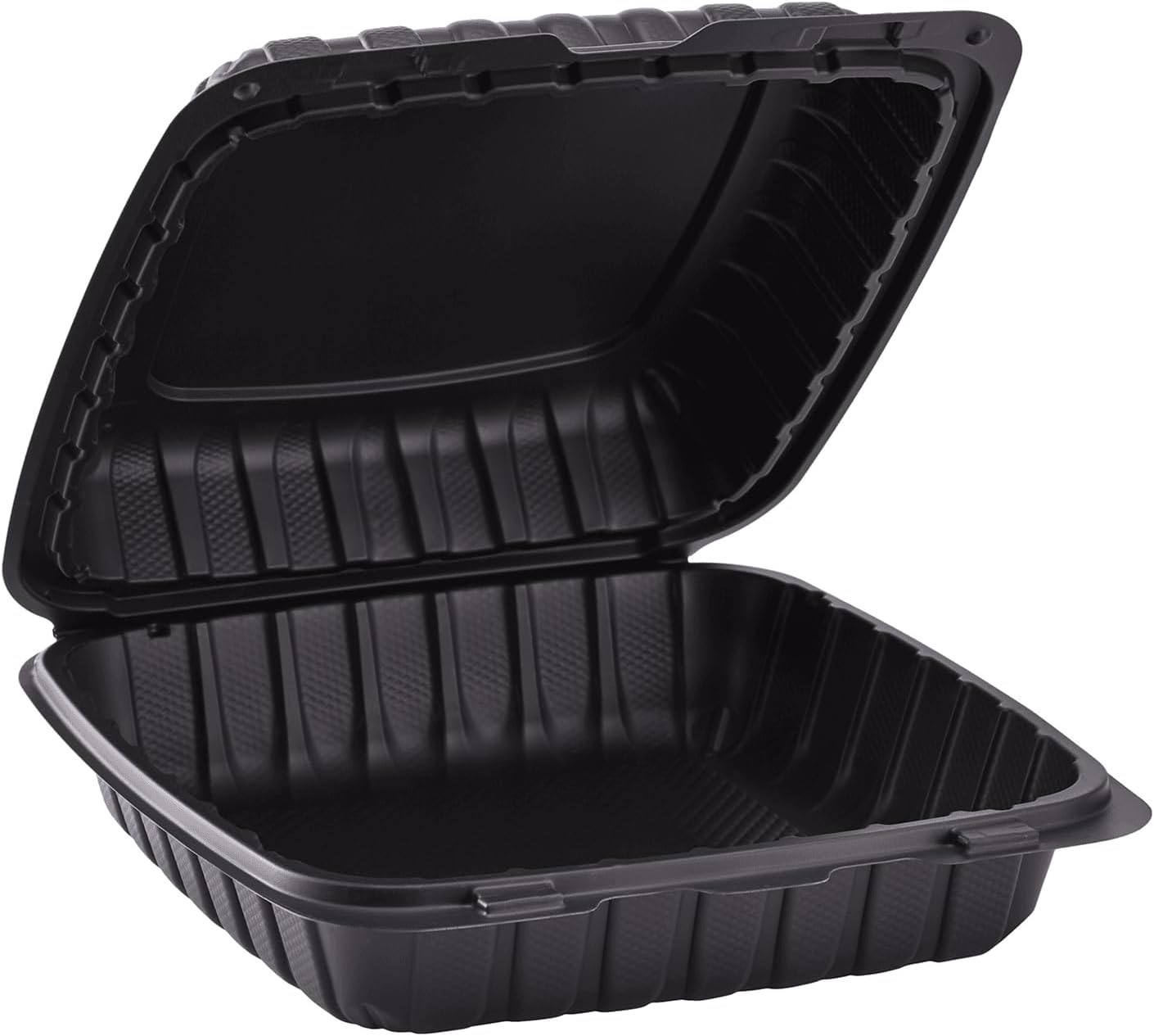 KARAT 9x9x3 Large Black Mineral Filled Clamshell Hinged Container 120/CS