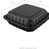 KARAT 9x9x3 Large Black Mineral Filled Clamshell Hinged Container 120/CS