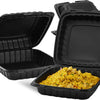 KARAT 9x9x3 Large Black Mineral Filled Clamshell Hinged Container 120/CS