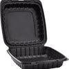 KARAT 9x9x3 Large Black Mineral Filled Clamshell Hinged Container 120/CS