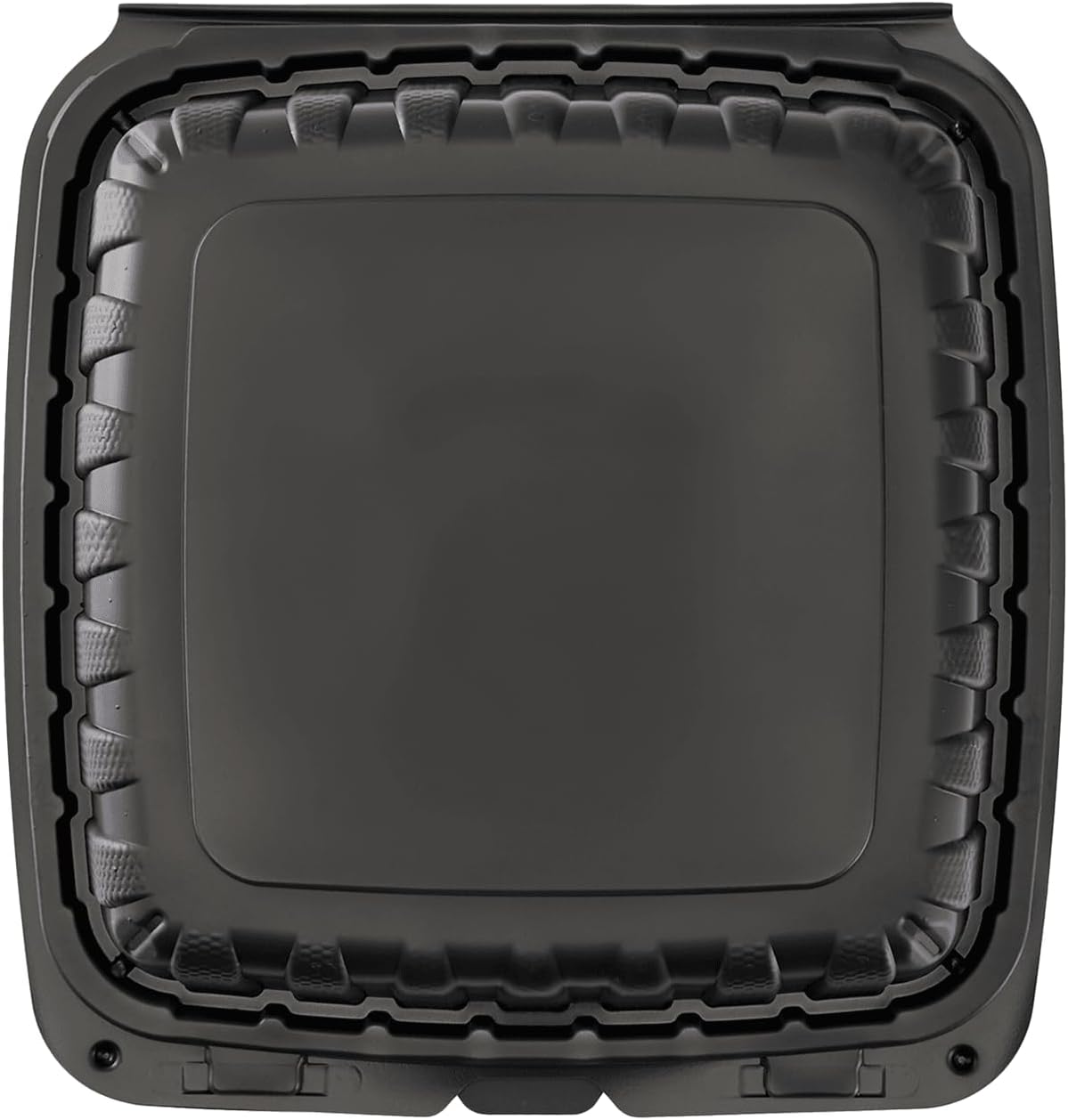KARAT 9x9x3 Large Black Mineral Filled Clamshell Hinged Container 120/CS