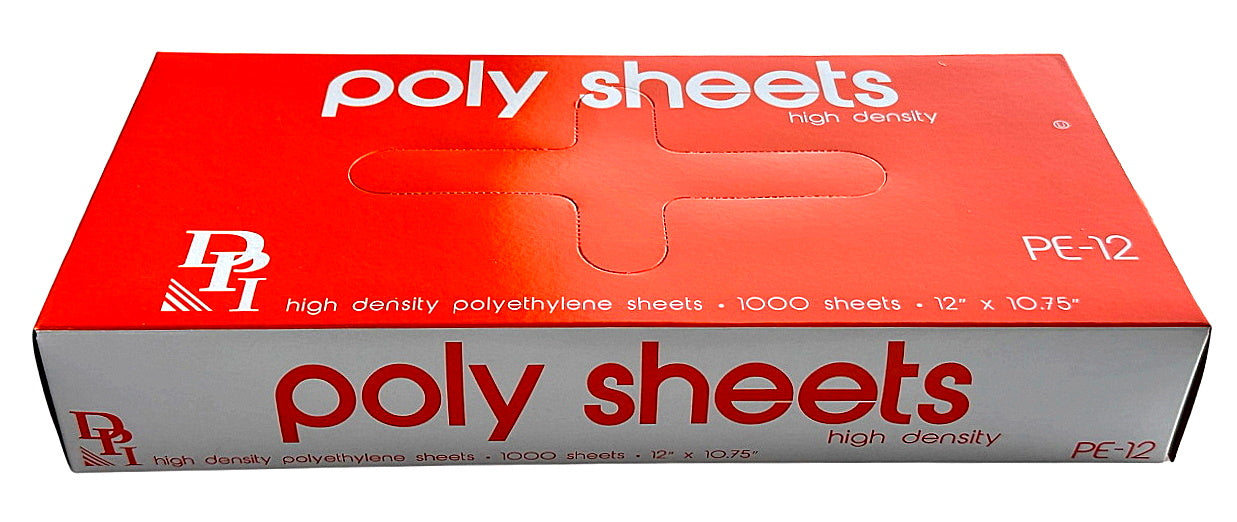 Durable 12" x 10.75" Interfolded High Density Poly Sheets, 1000/PACK