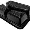 38 oz. Large 3-Compartment Rectangular Black Container w/Lid Combo 150/Case