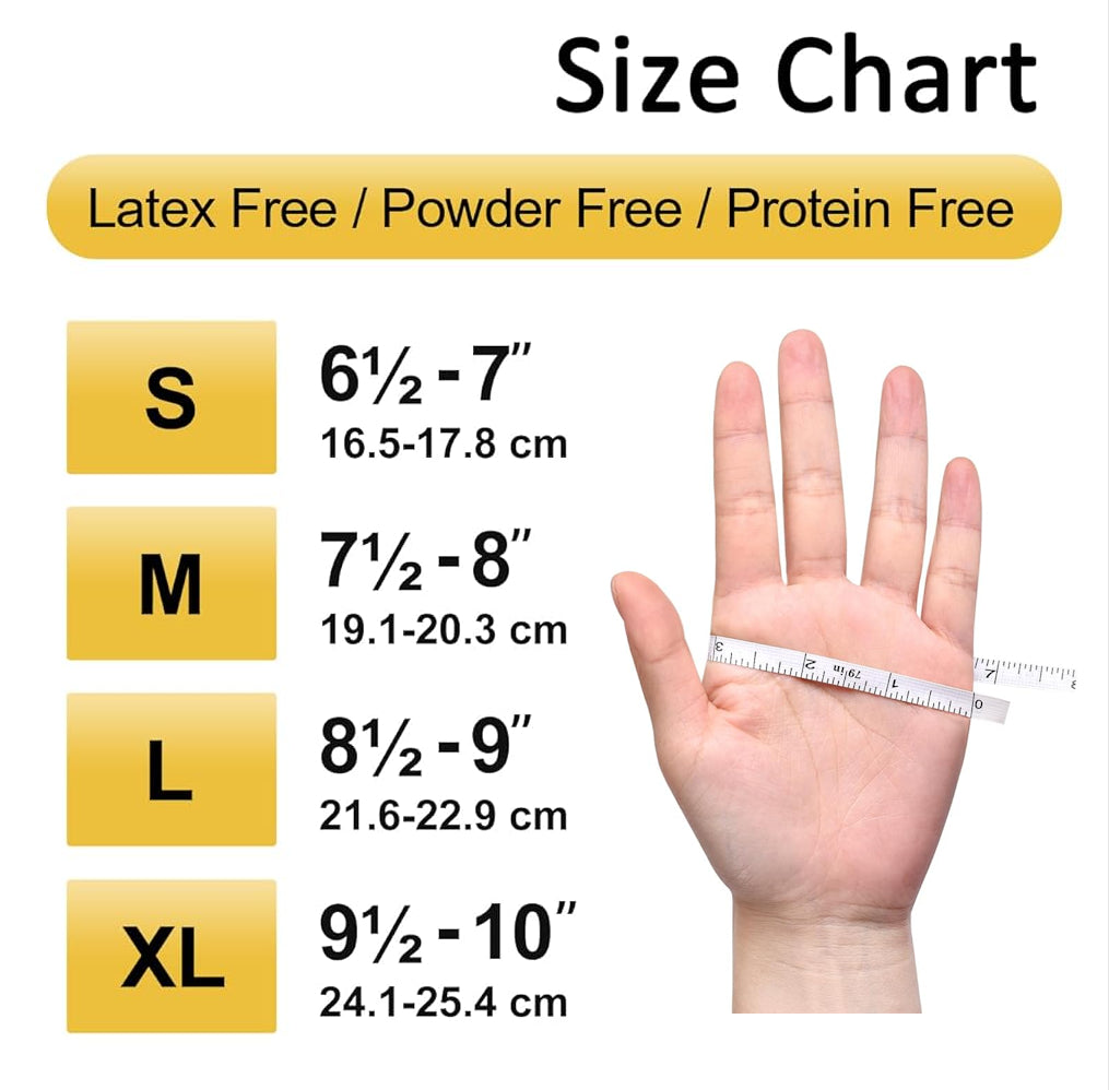 Powder-Free BLACK Nitril Gloves (Large) 10x100/CASE