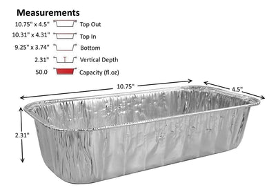 D&W Fine Pack 3 lb. Aluminum Foil Loaf Pan 350/CS