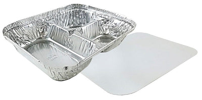 Handi-Foil 3-Compartment Oblong Pan w/Board Lid 