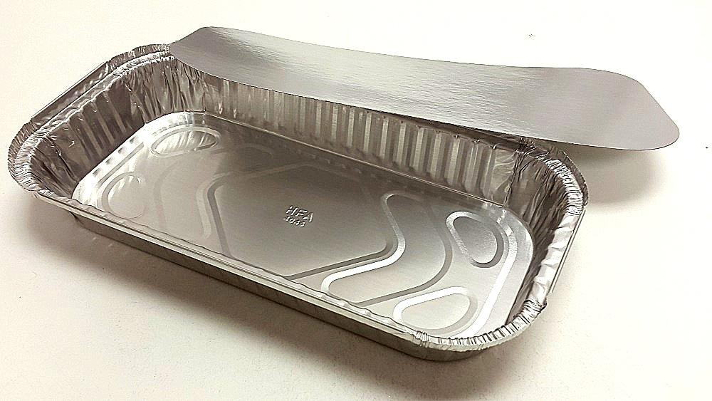 Handi-Foil 3 lb. Oblong Foil Take-Out Pan w/Board Lid