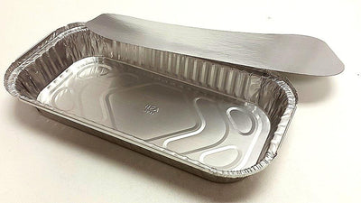 Handi-Foil 3 lb. Oblong Foil Take-Out Pan w/Board Lid