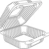 5" Square Medium Clear Hinged Container 
