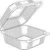 6" Large Square Clear Hinged Container 500/CS