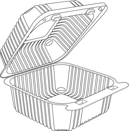 5" Square Deep Clear Hinged Container