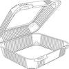 8" Deep Clear Hinged Container 