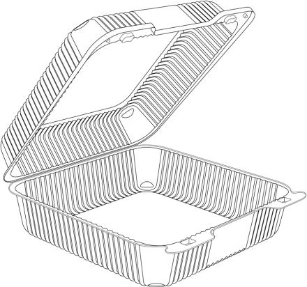 8" Medium Clear Hinged Container