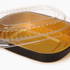 23 oz. Small Black and Gold Entrée Foil Pan w/Clear Dome Lid 100/CS